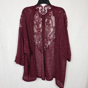 Vanity Lace Open Cardigan Women 2XL